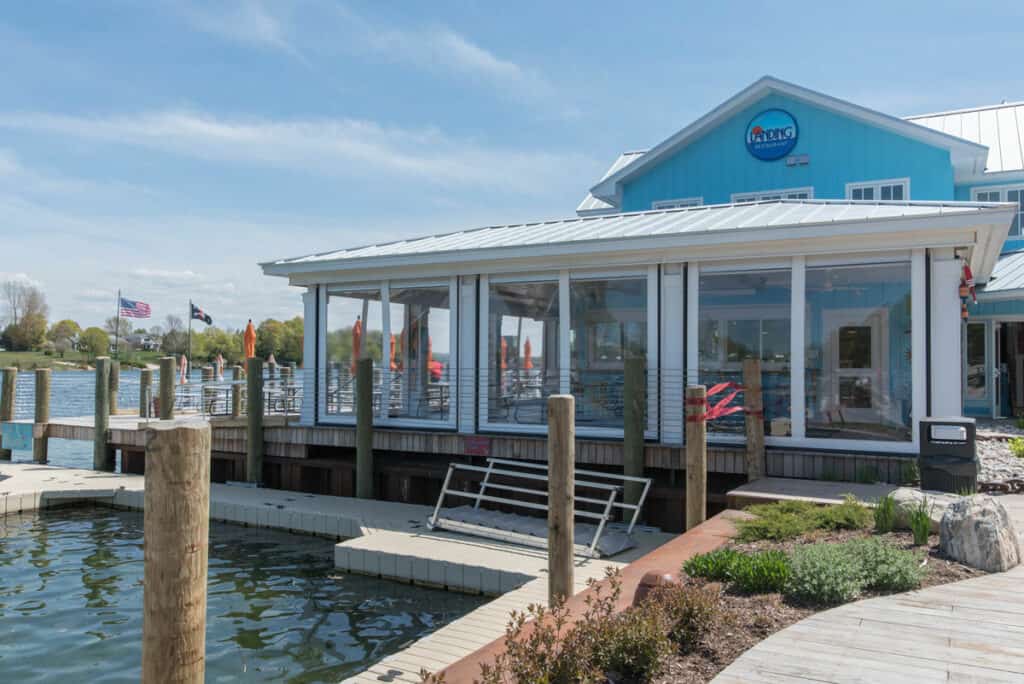 Dockside view of the restaurant. 