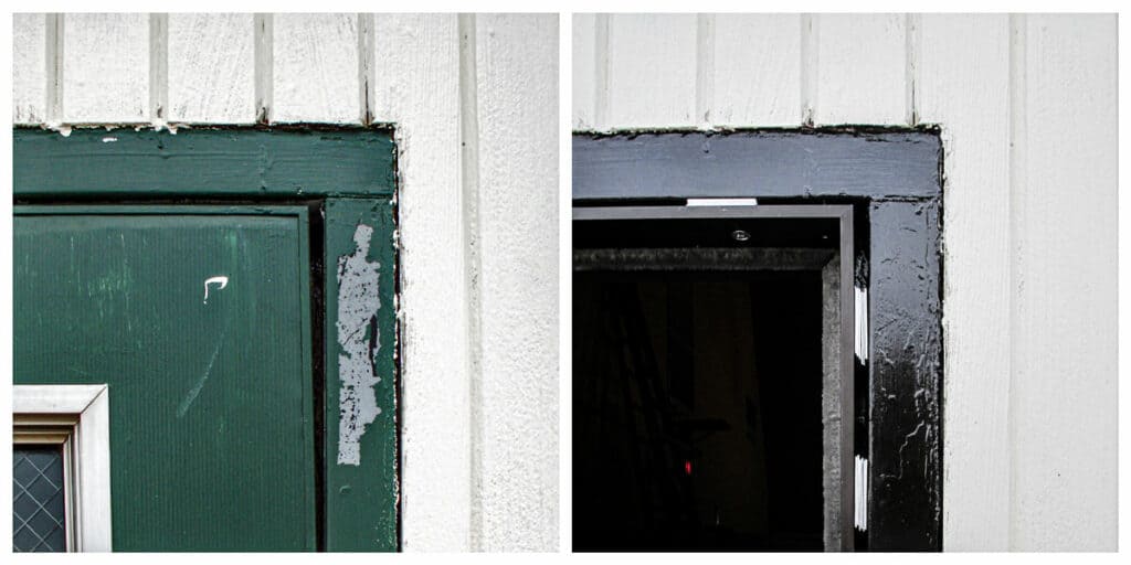 Before and after examples of the retrofit frame option. 