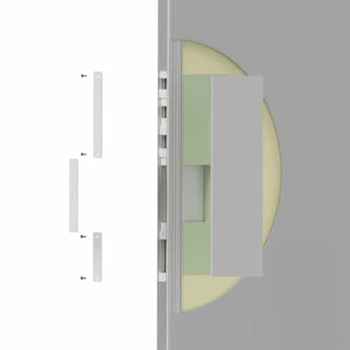 A rendering of an HMR-FRP door showing how the lock pocket fits.
