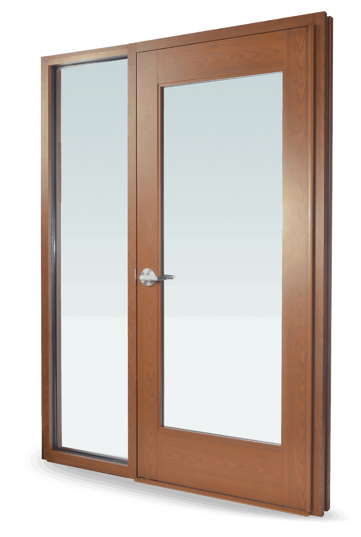 A SL-15 wooden door featuring a glass panel.
