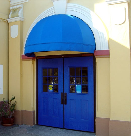 Another example of blue woodgrain doors. 