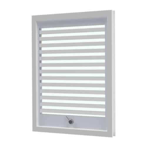 A white slatted privacy panel.