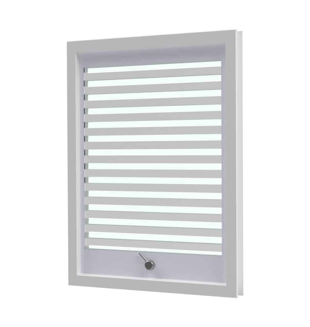 A white slatted privacy panel.
