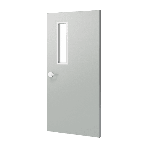 A lite grey door handle with narrow window lite kit and handle.
