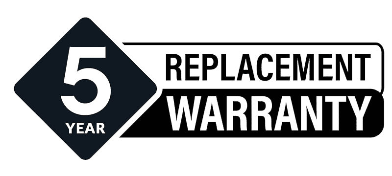5-year replacement warranty logo
